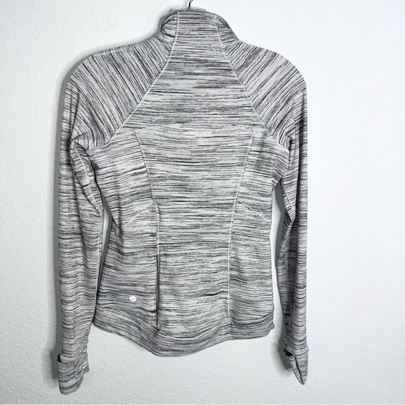 Lululemon Top Women 4 Sweater Outrun The Elements 1/2 Zip Thumbholes Space Dye - Picture 3 of 11